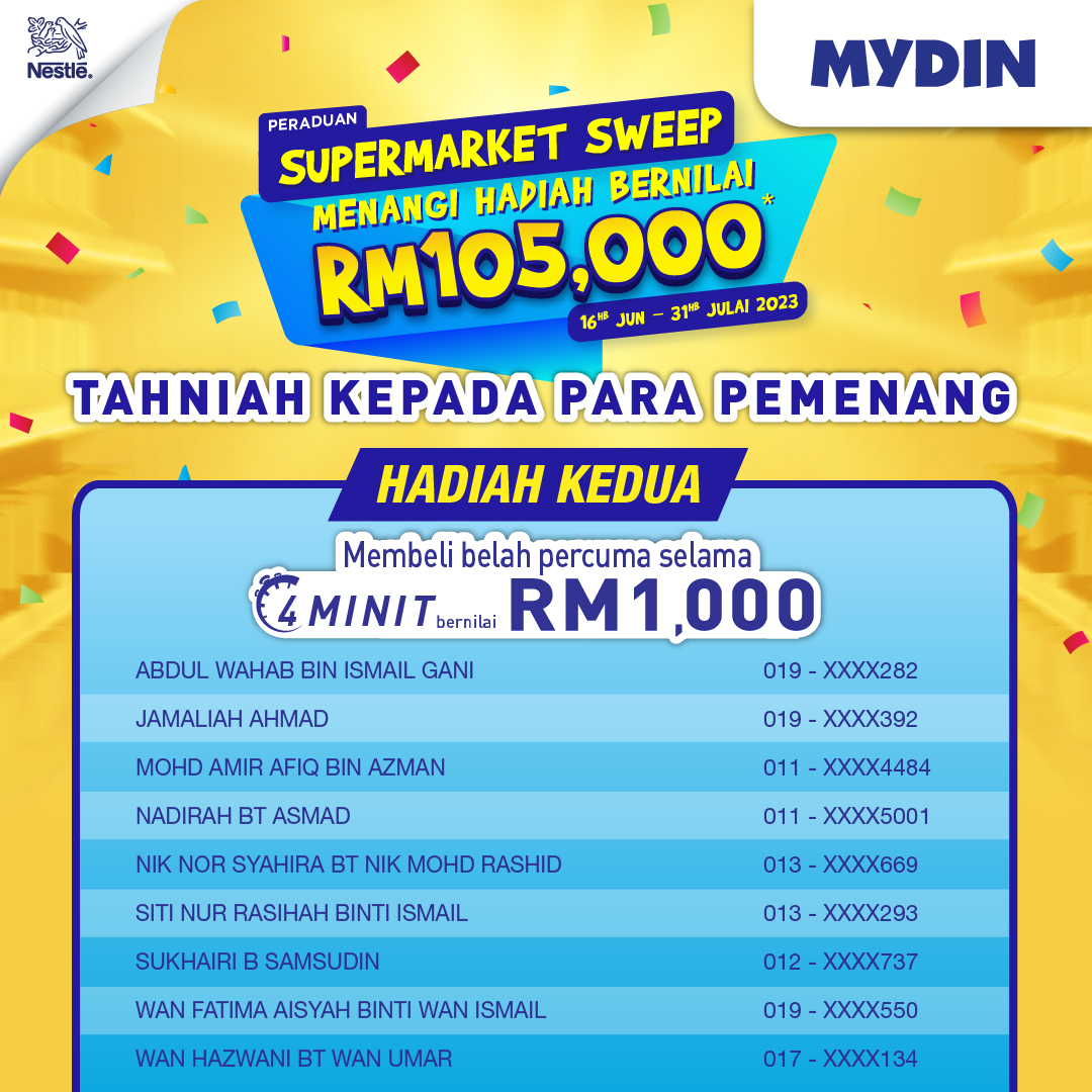 Nestle_IHS Campaign'22_Weekly winner list Mydin_Second Prize