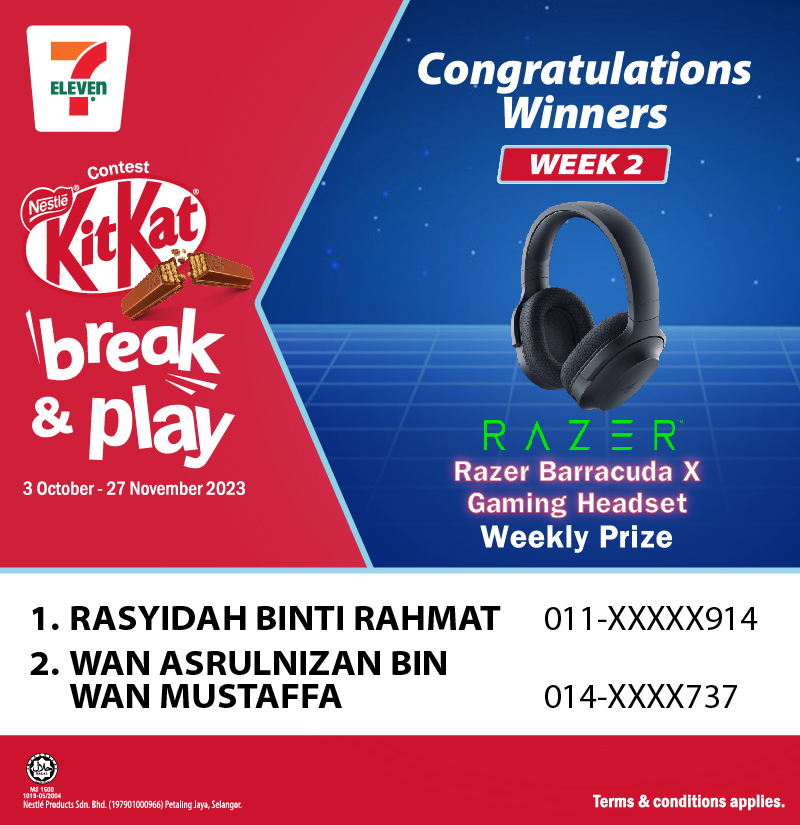 KitKat Break & Play_Winners Announcement_7Eleven_week 2_Gaming headset