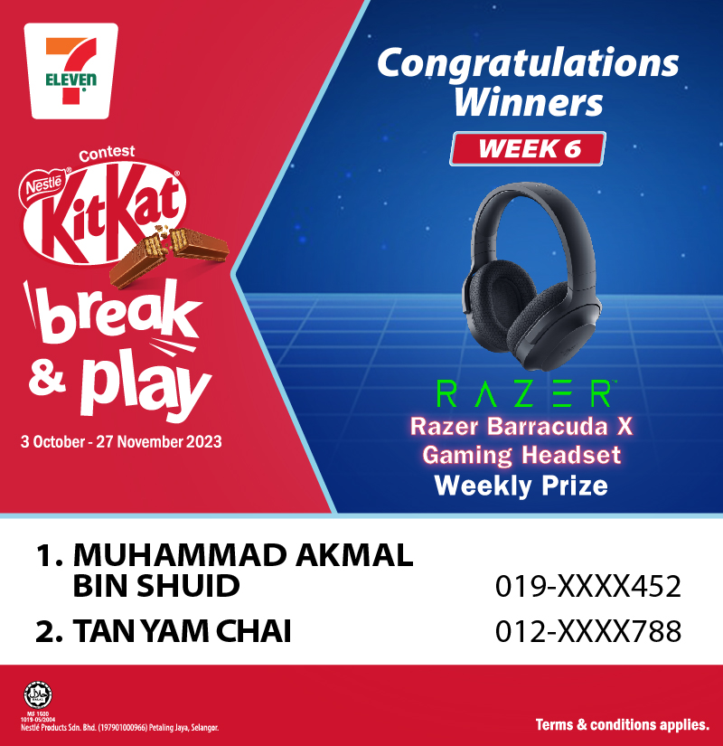 KitKat Break & Play_Winners Announcement_7Eleven_week 6_Gaming headset