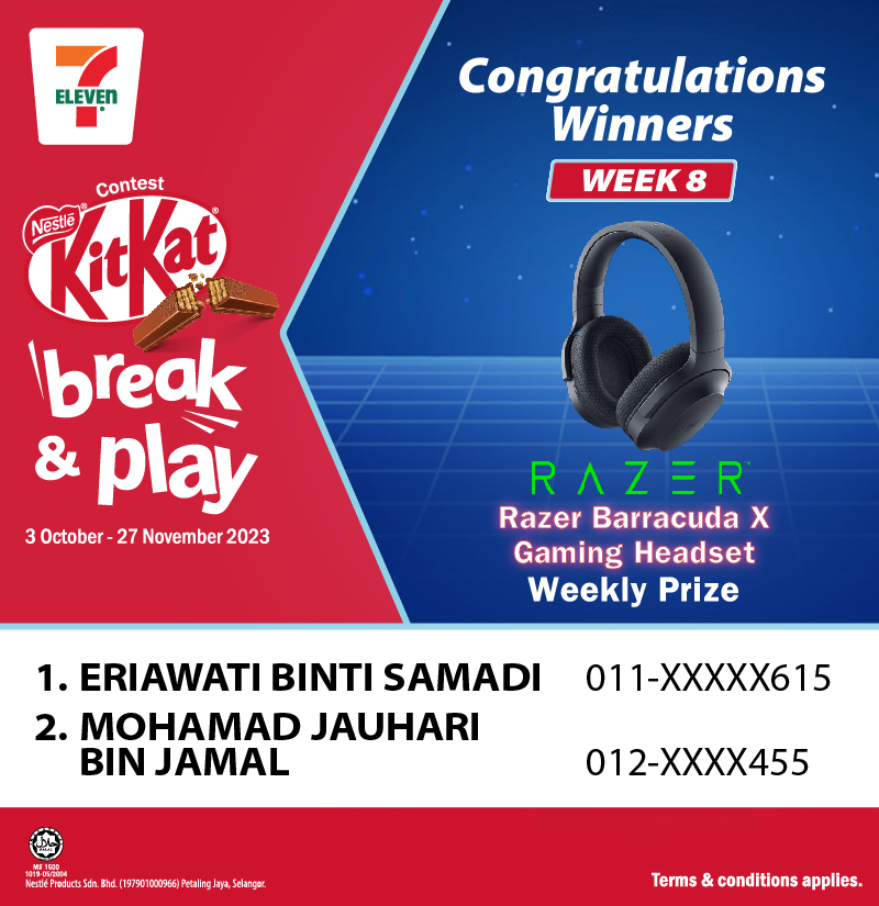KitKat Break & Play_Winners Announcement_7Eleven_week 8_Gaming headset